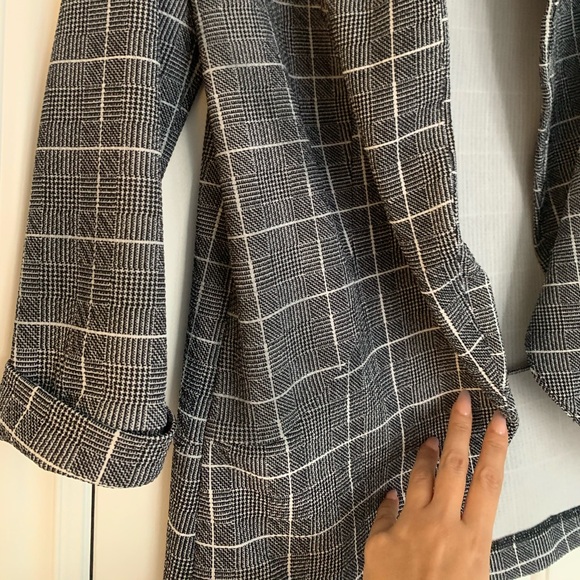 Revamped Tops - Navy and white blazer-style top